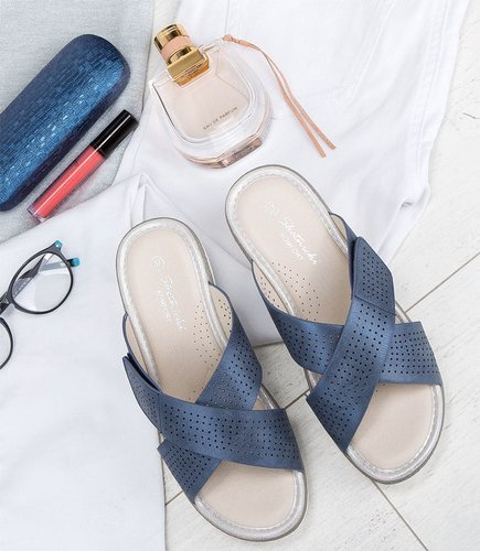 Klapki damskie Skotnicki KL-3-6022 Granatowe