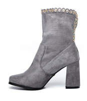 Botki damskie Ideal Shoes J-8680 Szare