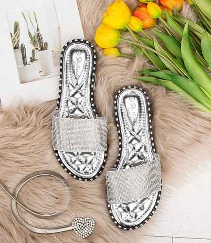 Klapki damskie Skotnicki KL-3-0612 Srebrne