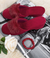 Kapcie damskie Natural Style NS-032 Bordowe