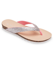 RÓŻOWE JAPONKI DAMSKIE BROKATOWE NA KORKU