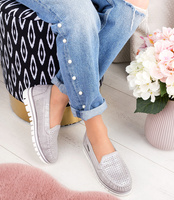 Mokasyny damskie Skotnicki P-3-0503 Srebrne