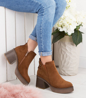 Botki damskie Super Mode 7357 Brązowe