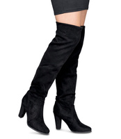 Kozaki damskie CN863 Czarne Muszkieterki Strech