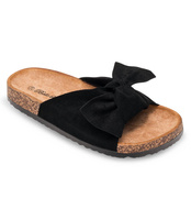 Klapki damskie z kokardą Bello Star S67 Czarne