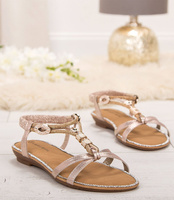 Sandałki damskie Laura Mode F-22 Złote