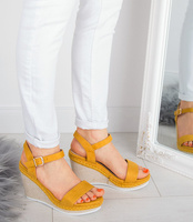Sandałki damskie Ideal Shoes U-6292 Żółte