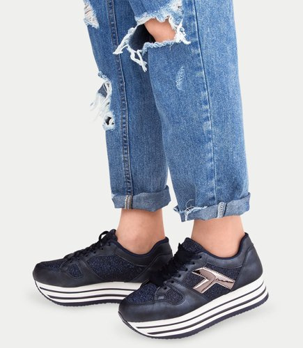 Buty sportowe damskie N/M 1306 Granatowe