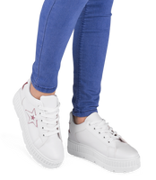 Buty sportowe damskie N/M BM1907 Biało - Różowe