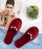 Kapcie damskie Natural Style NS-054 Bordowe