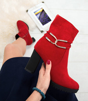 Botki damskie Sixth Sens JW69 Czerwone