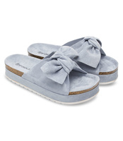 Klapki damskie z kokardą Pinkai W004 Niebieskie