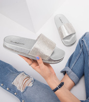 Klapki damskie Abloom SY665 Srebrne