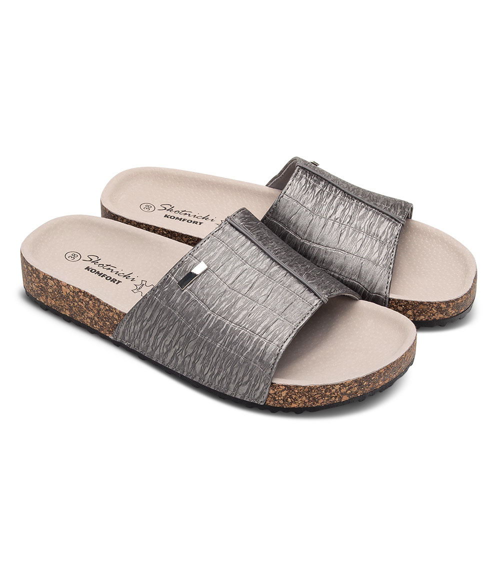 Klapki damskie Skotnicki KL-3-0509N Grafitowe