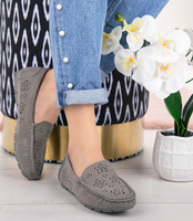 Mokasyny damskie Skotnicki P-3-0583 Szare