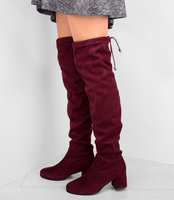 Kozaki damskie Laura Mode Y-022 Bordowe