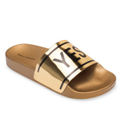 Klapki damskie Ideal Shoes T-9161 Złote