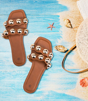 Klapki damskie N/M F-04-01 Brązowe