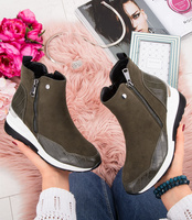 Botki damskie Foreverfolie F5721 Oliwkowe