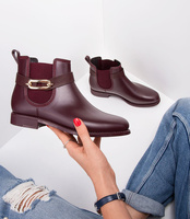 Kalosze damskie Ideal Shoes F-2889 Bordowe