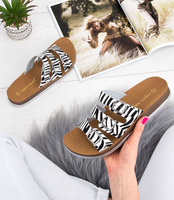 Klapki damskie Super Mode 1655 Zebra