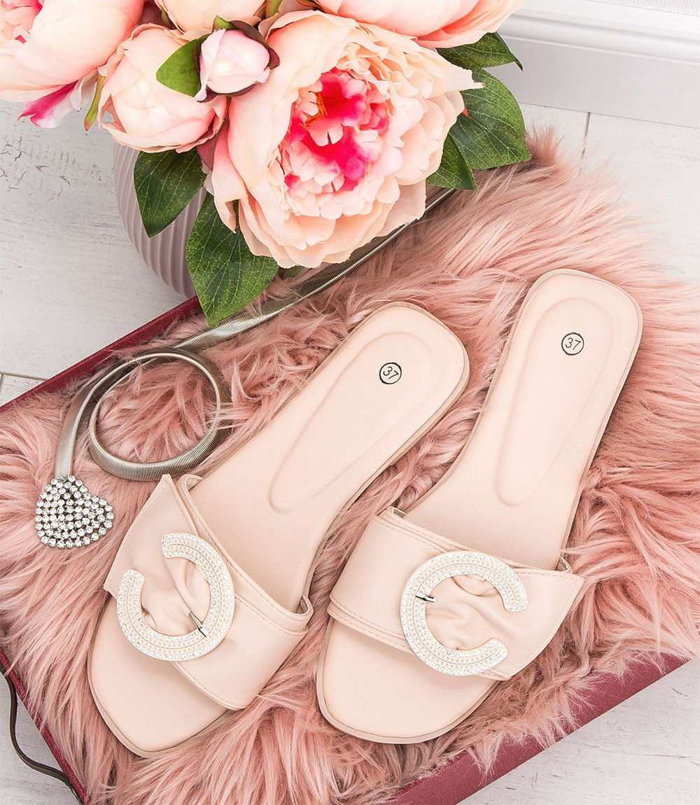 Klapki damskie N/M F-32 Beżowe