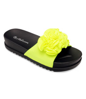 Klapki damskie Abloom SY649 Żółte Neon
