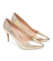 Czółenka damskie Ideal Shoes P-6344 Złote