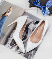 Czółenka damskie Bestelle 1639-1 Białe