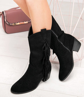 Wegańskie Kowbojki damskie Super Mode 7367 Czarne