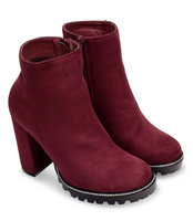 Botki damskie Abloom 58-581 Bordowe