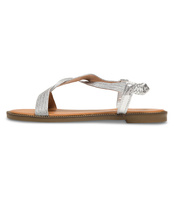 Sandałki damskie Laura Mode F-11 Srebrne