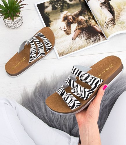 Klapki damskie Super Mode 1655 Zebra