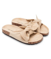 Klapki damskie z kokardą Laura Mode WL020 Beżowe