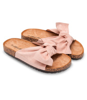 Klapki damskie z kokardą Bello Star S67 Różowe