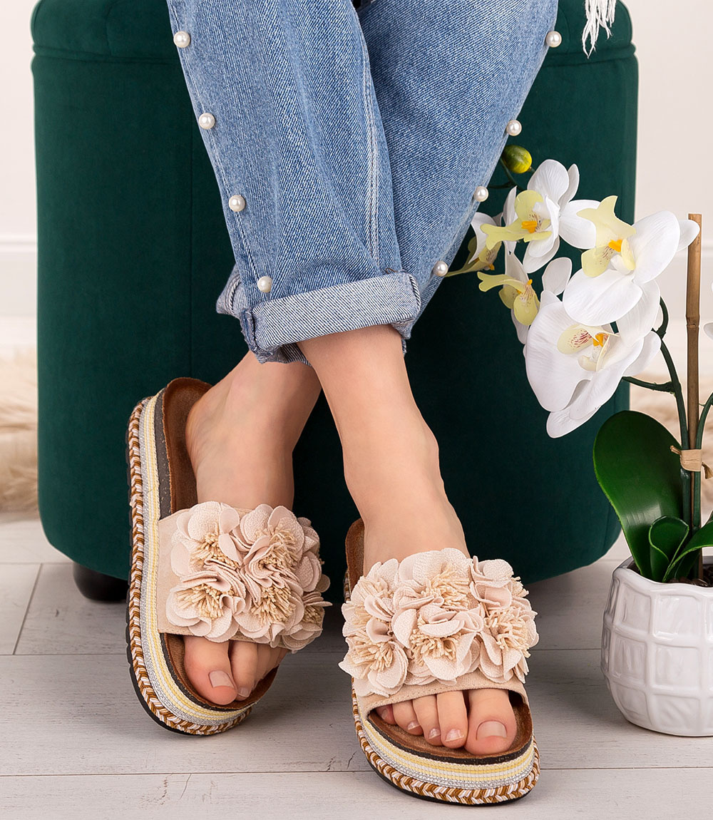 Klapki damskie Bestelle LS065 Beżowe