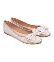 Balerinki damskie Ideal Shoes M-8805 Beżowe