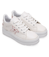 Buty sportowe damskie N/M BM1907 Biało - Różowe