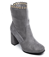 Botki damskie Ideal Shoes J-8680 Szare