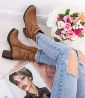 Botki damskie Bestelle RQ232 Brązowe