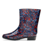 Kalosze damskie Lano ANX-01 Red 2 Flower