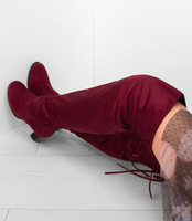 Kozaki damskie Abloom H292 Bordowe