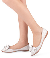 Balerinki damskie Ideal Shoes M-8805 Beżowe