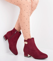 Botki damskie Abloom F820 Bordowe