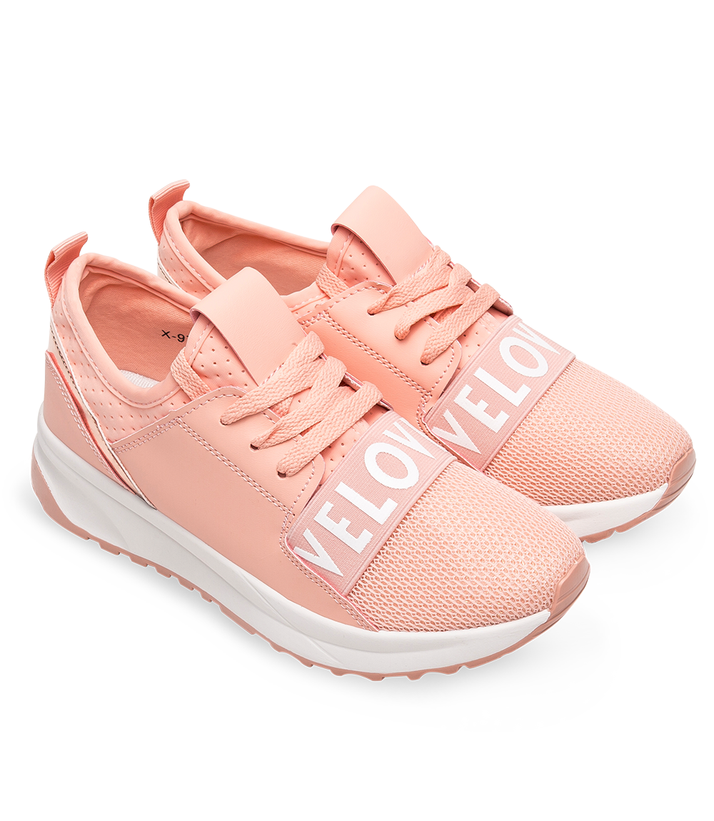 Buty sportowe damskie Ideal Shoes X-9703 Różowe