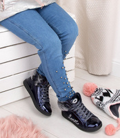 Botki dziewczęce American Club K171510 Granatowe