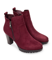 Botki damskie Laura Mode Y-030 Bordowe