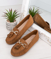 Mokasyny damskie Danic L7195 Brązowe