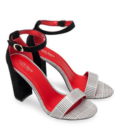 Sandałki damskie Sixth Sens S112 Czarno-Srebrne