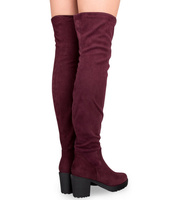 Kozaki damskie L.Lux.Shoes JKD-59 Bordowe